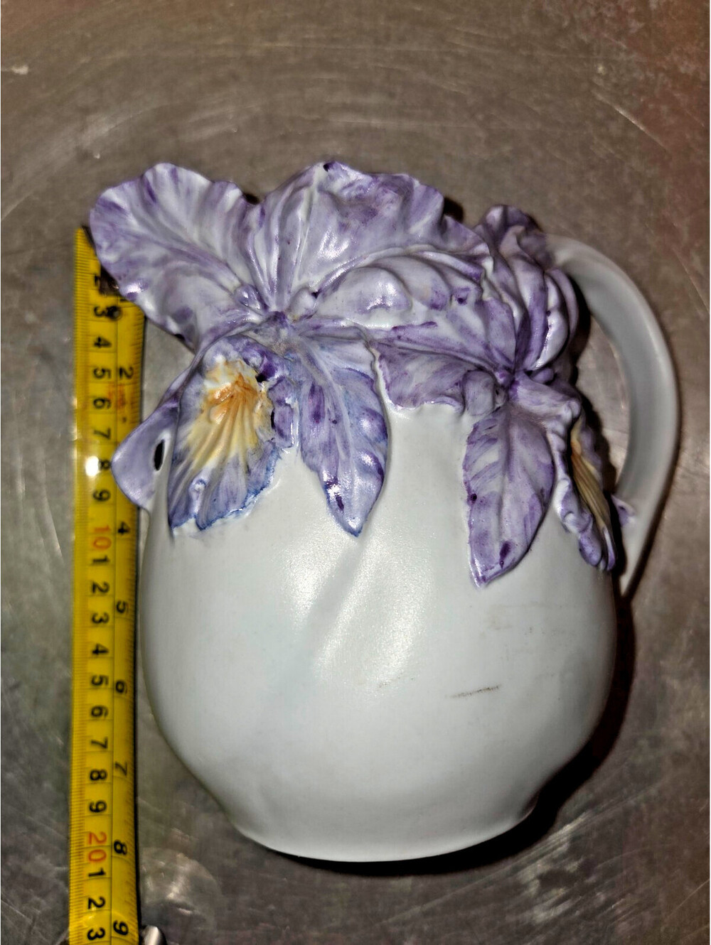 Cattleya Orchid 1 Qt Cramer Mold #43 Pitcher Hand Painted Lavender Cream Green